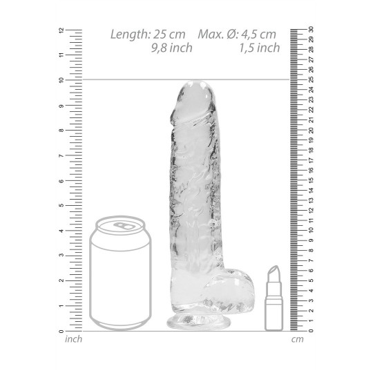 REALISTIC DILDO WITH BALLS - 9 / 23 CM