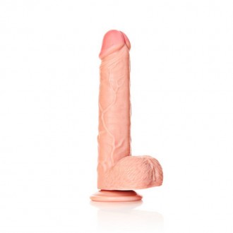 ПРЯМОЙ РЕАЛИСТИЧНЫЙ ФАЛЛОИМИТАТОР С ШАРИКАМИ И ПРИСОСКОЙ - 9 / 23 СМ