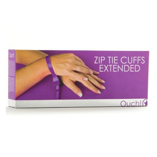 ALGEMAS DESCARTÁVEIS DE PLÁSTICO OUCH! ZIP TIE CUFFS EXTENDED ROXAS