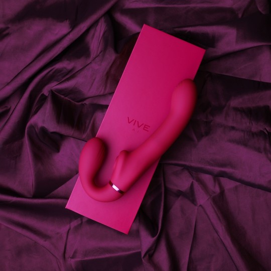 AI - DUAL VIBRATING  AIR WAVE TICKLER STRAPLESS STRAPON