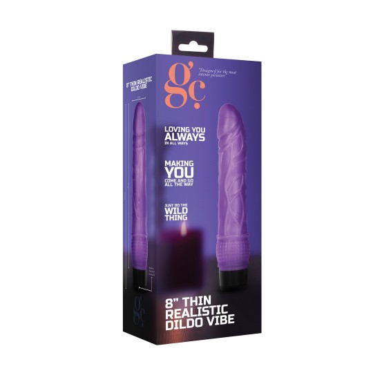 VIBRATEUR THIN REALISTIC DILDO 8" 20 CM GC