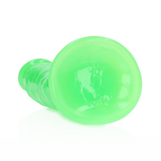 SLIM REALISTIC DILDO WITH SUCTION CUP - GLOW IN THE DARK - 7\'\' / 18 CM