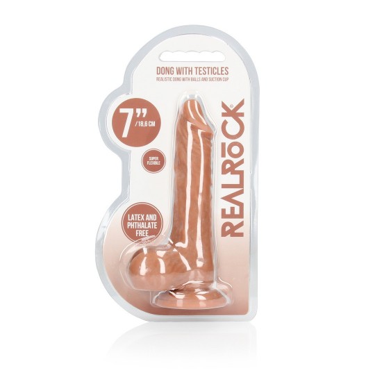 DILDO CON TESTÍCULOS TAN 7 / 17 CM REALROCK
