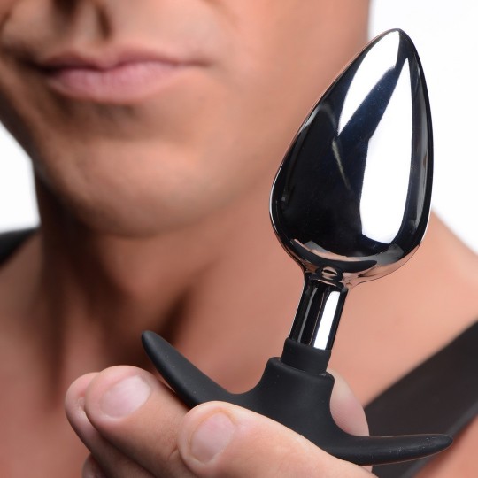 ТЕМНЫЙ ЗАХВАТЧИК - АНАЛЬНАЯ ПРОБКА ИЗ МЕТАЛЛА И СИЛИКОНА - БОЛЬШАЯ