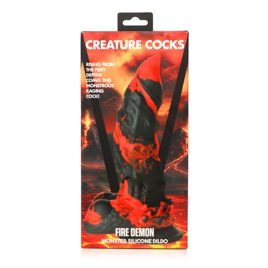 FIRE DEMON - MONSTER SILICONE DILDO - RED/BLACK