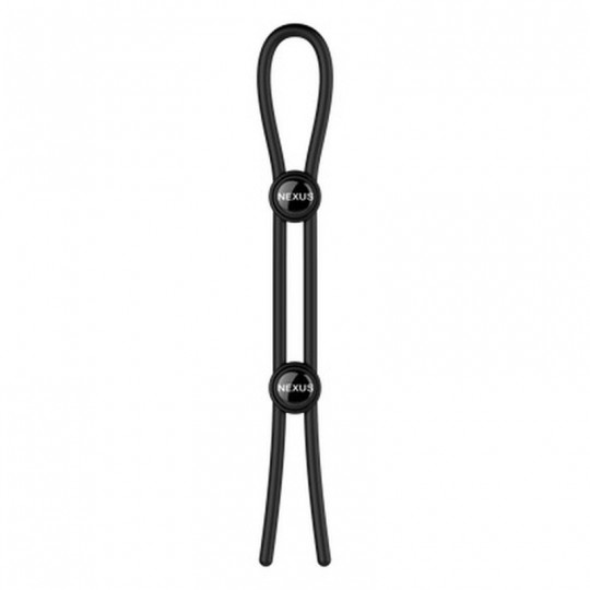 FORGE - DOUBLE ADJUSTABLE LASSO SILICONE COCK RING - BLACK