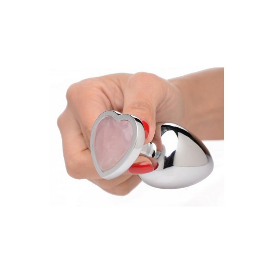 РОЗОВОЕ КВАРЦЕВОЕ СЕРДЦЕ - ПРОБКА ДЛЯ ПОПЫ - БОЛЬШАЯ