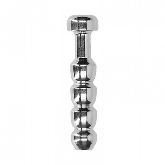 RIBBED HOLLOW PENIS PLUG - 0.4 / 10 MM