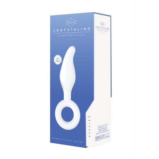 GRIPPER - GLASS DILDO WITH RING