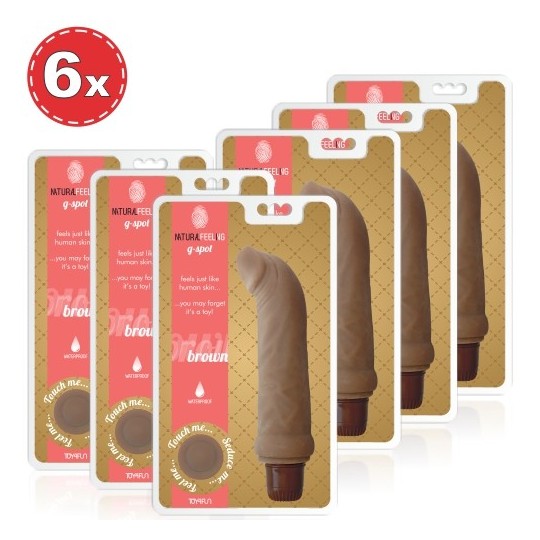 PACK CON 6 VIBRADORES NATURAL FEELING G-SPOT BROWN
