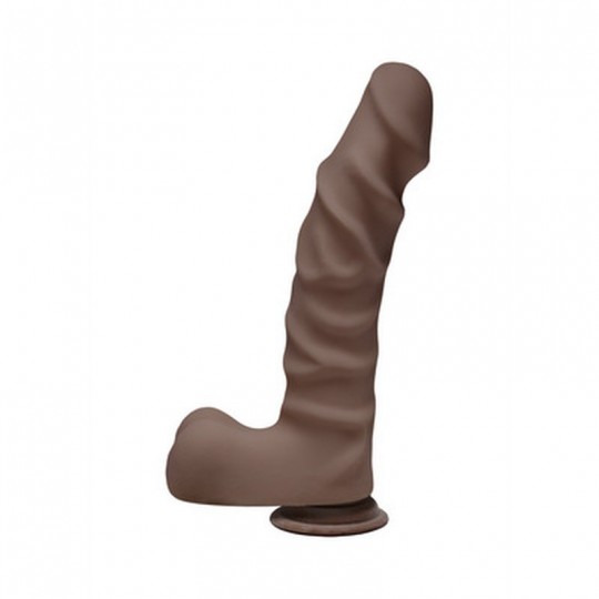 DILDO REALISTICO ULTRASKYN CON TESTICOLI RAGIN' D 9'' /22 CM CHOCOLATE DOC JOHNSON