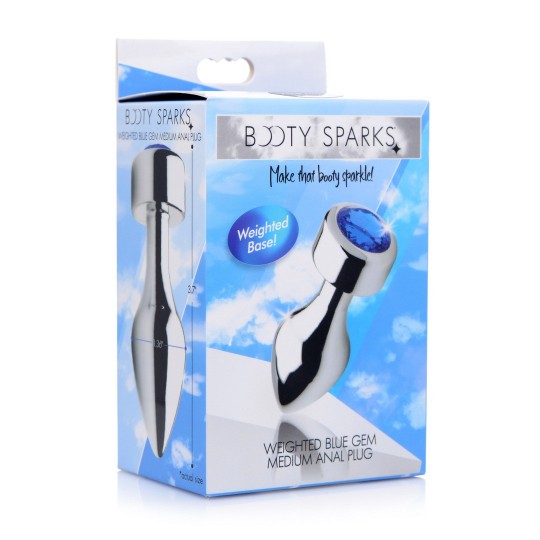 СИНИЙ ДРАГОЦЕННЫЙ КАМЕНЬ - АЛЮМИНИЕВАЯ ПРОБКА С УТЯЖЕЛЕННЫМ ОСНОВАНИЕМ - СРЕДНИЙ