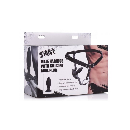 IMBRACATURA CON PLUG ANALE IN SILICONE MEN'S HARNESS XR BRANDS 