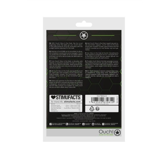 CONJUNTO DE 2 ANÉIS PARA O PÉNIS GLOW IN THE DARK OUCH!