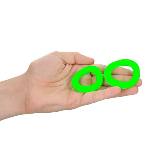 CONJUNTO DE 2 ANILLOS DE PENE GLOW IN THE DARK OUCH!