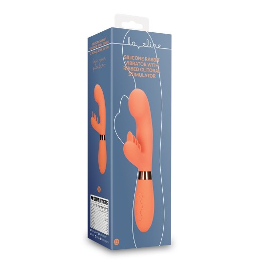 SILICONE RABBIT VIBRATOR WITH RIBBED CLITORAL STIMULATOR GLAZED CARROTS