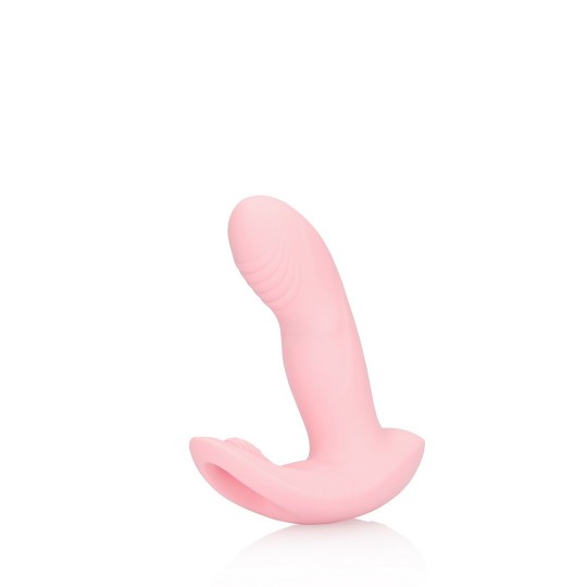 WEARABLE FINGERING MOTION VIBRATOR WITH REMOTE CONTROL - CHERRY CHIFFON