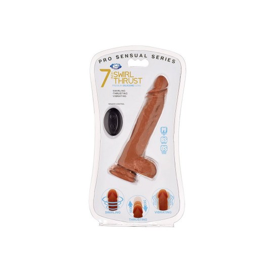 VIBRADOR REALISTA COM COMANDO PRO SENSUAL SWIRL THRUST  7 /18 CM