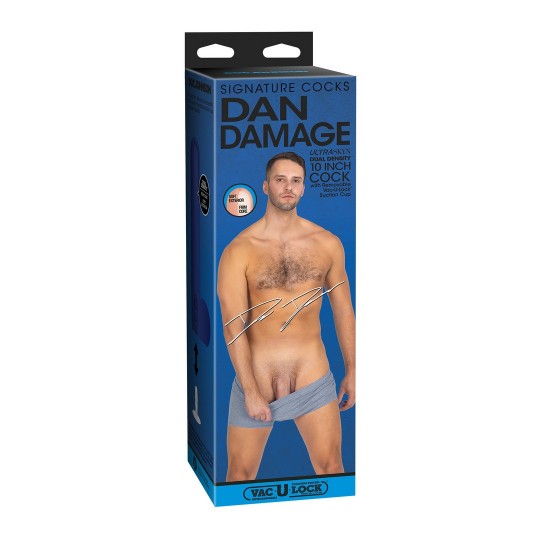 DILDO REALISTA ULTRASKYN DAN DAMAGE  - 10&quot; / 25 CM - VANILLA DOC JOHNSON