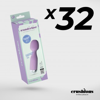 PACK DE 32 WANDERLUST MINI-VIBROMASSEUR WAND LILAS CRUSHIOUS