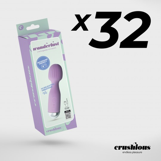 PACK DE 32 WANDERLUST MINI-VIBROMASSEUR WAND LILAS CRUSHIOUS