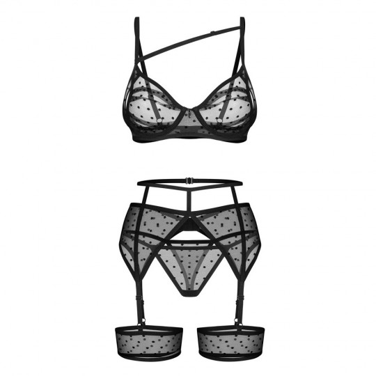 ENSEMBLE 3 PIÈCES NUITES NOIR OBSESSIVE