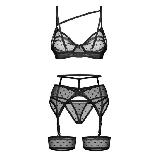 ENSEMBLE 3 PIÈCES NUITES NOIR OBSESSIVE