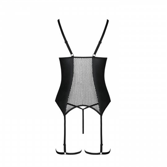 PASSION BETH CORSET AND THONG  BLACK