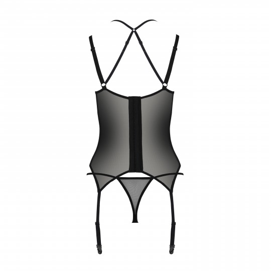 CORSÉ Y TANGA DROSERA NEGRO ECO COLLECTION PASSION