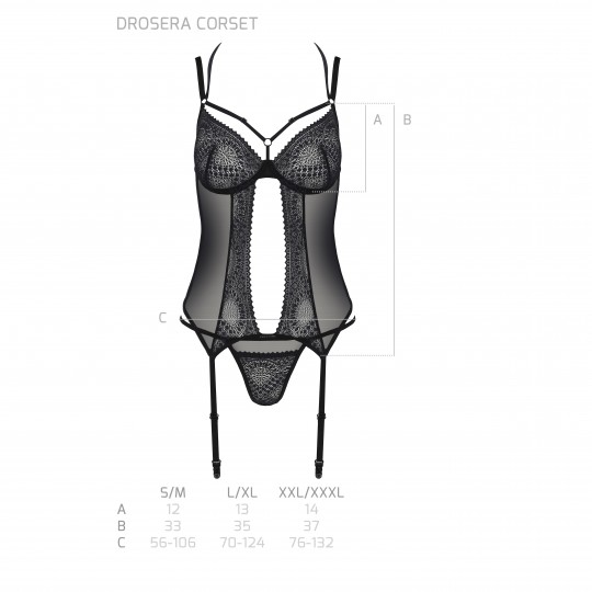 CORSÉ Y TANGA DROSERA NEGRO ECO COLLECTION PASSION