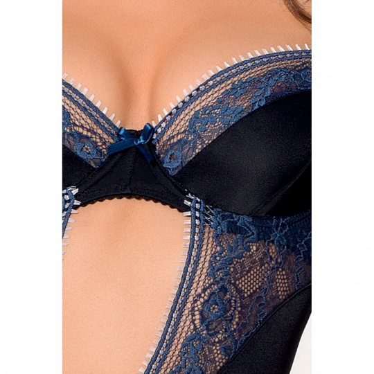 CORSET ET STRING GISELE NOIR PASSION