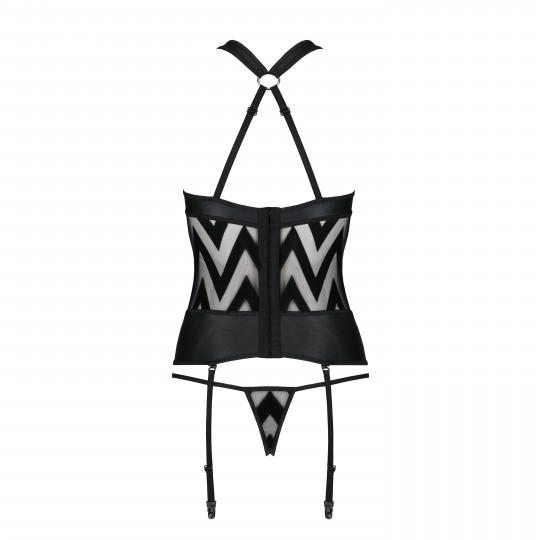 CORSÉ Y TANGA HIMA NEGRO PASSION