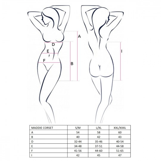 CORSET ET STRING MADDIE NOIR EROTIC LINE PASSION