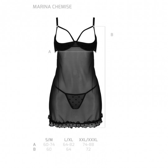 MARINA CHEMISE BLACK  - PASSION
