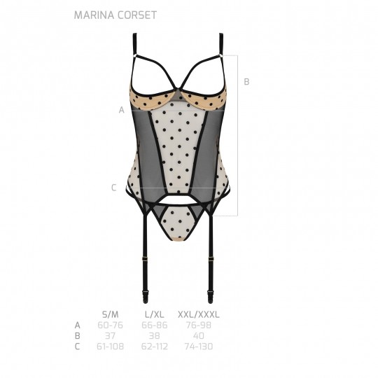 CORSET ET STRING MARINA BEIGE DEVIL COLLECTION PASSION
