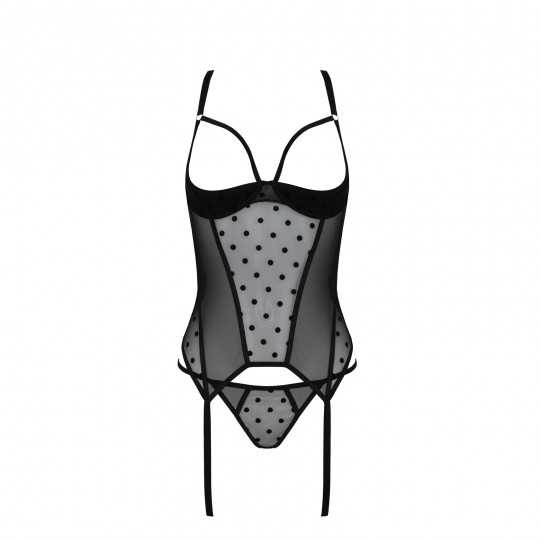 CORSET ET STRING MARINA NOIR DEVIL COLLECTION PASSION
