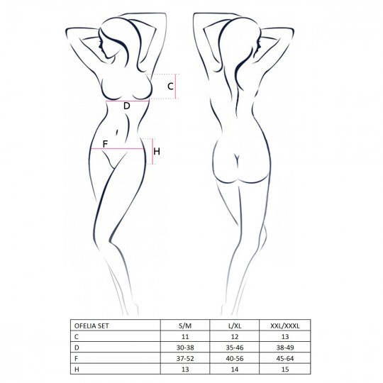PASSION OFELIA SET 3 PIECE WITH OPEN BRA WHITE