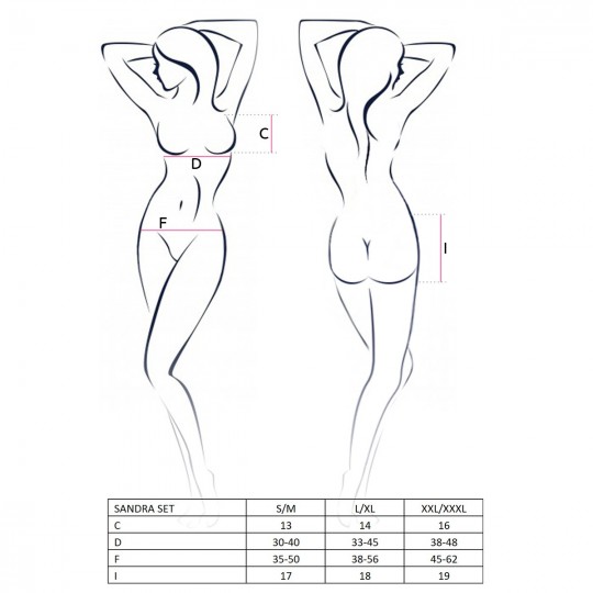 CONJUNTO DE 3 PIEZAS SANDRA ROJO EROTIC LINE PASSION