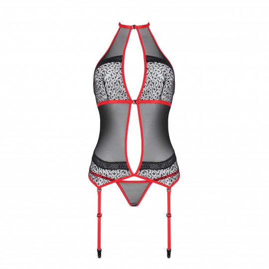 CORSET ET STRING SATARA ROUGE EROTIC LINE PASSION