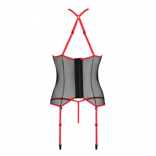 CORSET ET STRING SATARA ROUGE EROTIC LINE PASSION