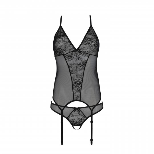 CORSÉ Y TANGA URSULA NEGRO PASSION