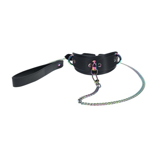 OUCH! VENICE COLLECTION COLLAR WITH LEASH BLACK