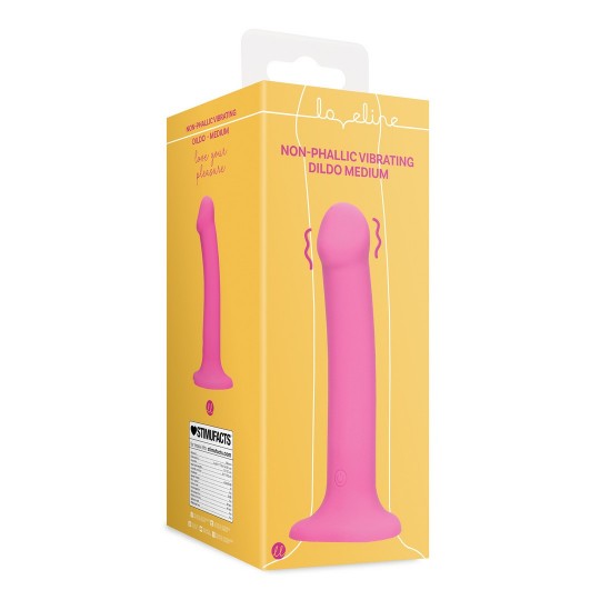 NON-PHALLIC VIBRATING DILDO - MEDIUM - POWERFUL PINK