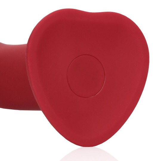 NON-PHALLIC VIBRATING DILDO - LARGE - RASPBERRY RED