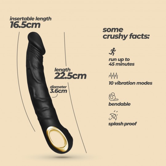 VIBRADOR FLEXIBLE MAGNUS BEND NEGRO CRUSHIOUS