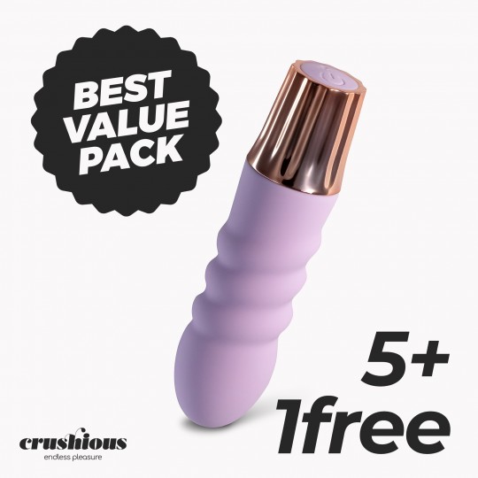 PACK 5 + 1 GRÁTIS MINI VIBRADOR MELLOW BUBBLES LAVANDA CRUSHIOUS