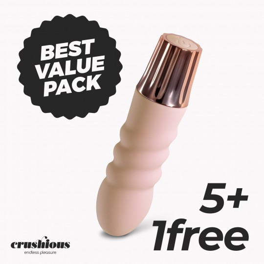 PACK 5 + 1 GRÁTIS MINI VIBRADOR MELLOW BUBBLES ROSA CRUSHIOUS