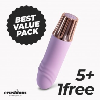 PACK 5 + 1 GRÁTIS MINI VIBRADOR MELLOW WAVES LAVANDA CRUSHIOUS