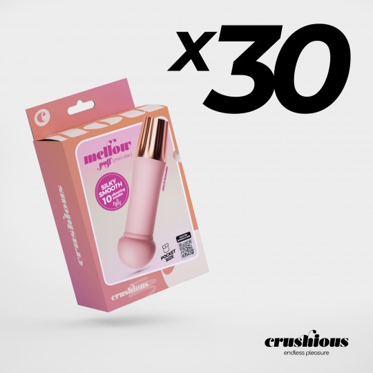 CONFEZIONE DA 30 MINI VIBRATORE MELLOW PUFF ROSA CRUSHIOUS