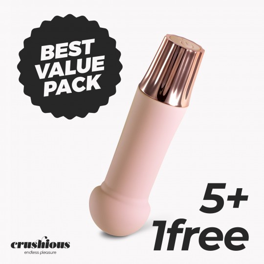 PACK 5 + 1 GRÁTIS MINI VIBRADOR MELLOW PUFF ROSA CRUSHIOUS